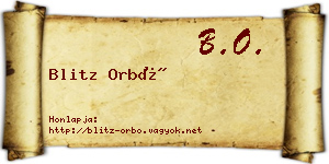 Blitz Orbó névjegykártya